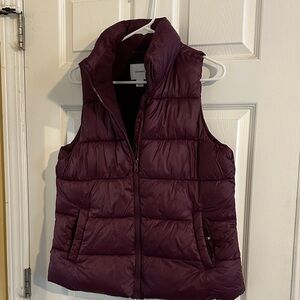 Old Navy Maroon Puffer Vest for Women